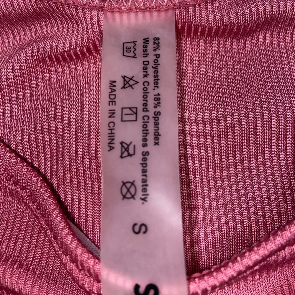 Mauve Pink Ribbed Bikini Bathing Suit Set - Picture 6 of 6